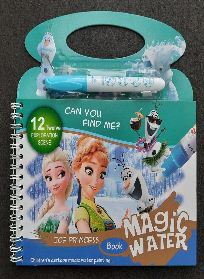 MSGH Reusable Magic Water Painting Book Magic Doodle Pen Kids Coloring Doodle Drawing Board Games Child Educational Toy/Magic Book Water Painting Book for Kids Pack of 1 Pcs (Frozen) - Image 1